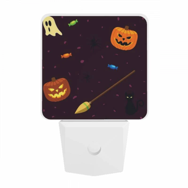 Night Light, A black cat is next to a broom and a pumpkin. Night Light, A Black Cat Is Next To A Broom And A Pumpkin. -Pattern Diy Shop 001c2832afb523bcaa95c02d0d1b785c96c7cbdb