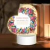 Love Acrylic Night Light, A Colorful Flower Design With A Variety Of Flowers.