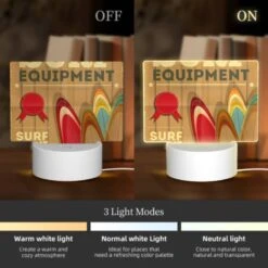 Rectangular Acrylic Night Light, A Poster Advertising Surf Equipment. -Pattern Diy Shop 0213b0f1bf63c64cae8b94305c7a73c15c5bad9e