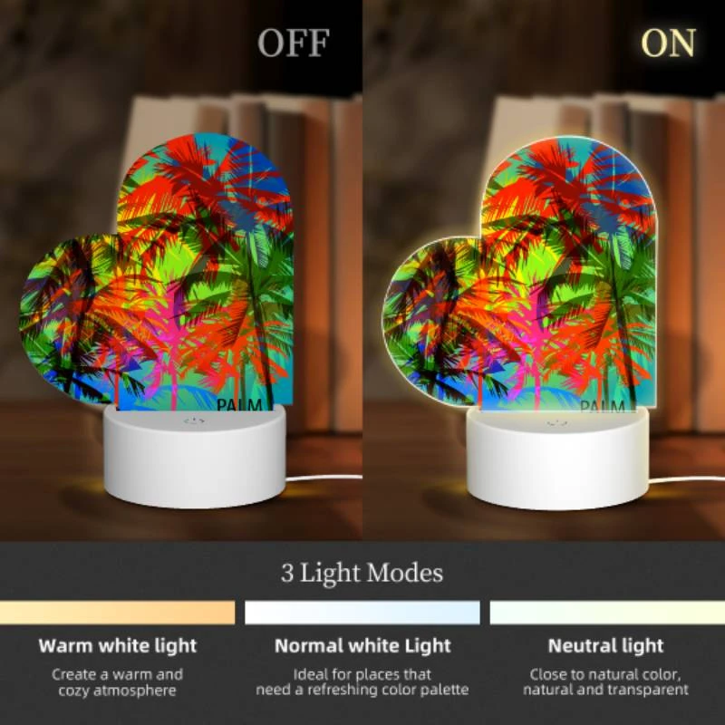 Love Acrylic Night Light, A colorful image of palm trees with a logo that reads "Palm Beach." Love Acrylic Night Light, A Colorful Image Of Palm Trees With A Logo That Reads "Palm Beach." -Pattern Diy Shop 034d307ad8f55ff7620d78f5531c92705d53f439