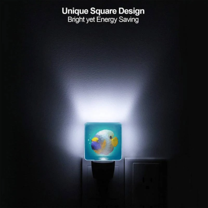 Night Light Set of 2, A blue and yellow fish with a black nose. Night Light Set Of 2, A Blue And Yellow Fish With A Black Nose. -Pattern Diy Shop 049296717460536c346a21da4683e992d1409684