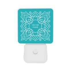 Night Light Set Of 2, A Blue And White Floral Design Is Displayed On A Blue Background. -Pattern Diy Shop 07c8fc74935b6e8ff6547de4e51d782ae53679d2