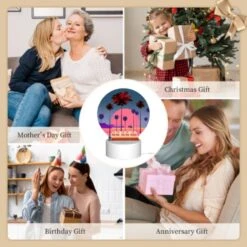 Round Acrylic Night Light, A Red And White Van Is Parked In Front Of A Palm Tree. -Pattern Diy Shop 0ae1d3795a46f70fa491434d0bb959a35516e4a5