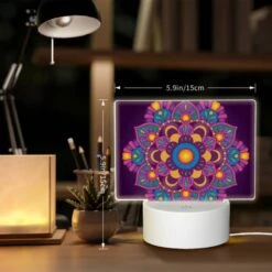 Rectangular Acrylic Night Light, A Colorful Flower With A Yellow Center. -Pattern Diy Shop 0c5ea9773c799d616621c3806586d28de93ed1ef