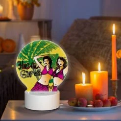 Round Acrylic Night Light, Two Women In Pink Bikinis Are Posing For A Picture. -Pattern Diy Shop 0cf0cbe80f8ae3d7d98e44151cb79d06e94b5068
