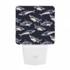 Night Light, A Pattern Of Sharks On A Blue Background. 7 Night Light, A Pattern Of Sharks On A Blue Background. -Pattern Diy Shop 0db4d66a7c6197dc85430b5cc3ee2b705f8b6be0 1