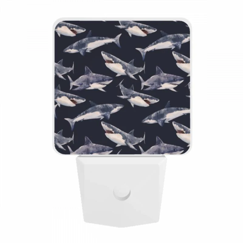 Night Light, A pattern of sharks on a blue background. Night Light, A Pattern Of Sharks On A Blue Background. -Pattern Diy Shop 0db4d66a7c6197dc85430b5cc3ee2b705f8b6be0 1