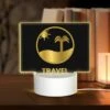 Rectangular Acrylic Night Light, A Logo For A Travel Company.