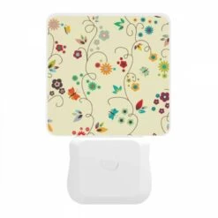 Night Light, A Colorful Floral Pattern With A Bird And A Butterfly. -Pattern Diy Shop 10956c9e1ce6852fec623310ee691649fbcd7487