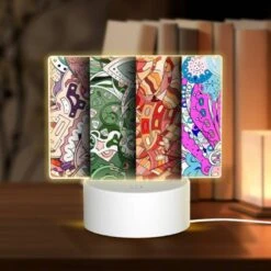 Rectangular Acrylic Night Light, Three Different Colored Paintings Of A Fish.