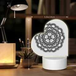 Love Acrylic Night Light, A Black And White Drawing Of A Flower. -Pattern Diy Shop 12362e2143c126cb47718b41832a10b40e57c896