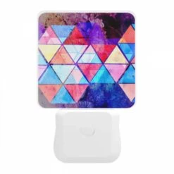 Night Light, A Colorful Triangular Pattern With A Blue Background. -Pattern Diy Shop 13e649a2fc8747e888f9be2ff3e533cc7e2f05c9