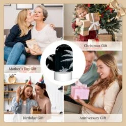 Love Acrylic Night Light, A Black And White Image Of A Palm Tree With Birds Flying Around It. -Pattern Diy Shop 158eb551bbba0355e0a4880cfbcd56d2cda936b8