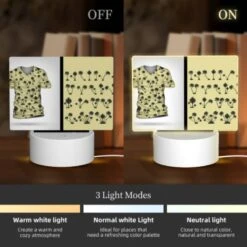Rectangular Acrylic Night Light, A Yellow Shirt With A Picture Of Palm Trees On It. -Pattern Diy Shop 15d13b764f3308cd617d16ee338f0c269654d55a
