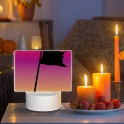 Rectangular Acrylic Night Light, A Black Flag Is Flying In The Wind. -Pattern Diy Shop 162c21a35cc82ea60b05ca8dd6db393a196e10a4