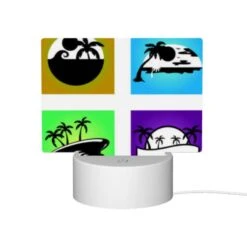 Rectangular Acrylic Night Light, Four Different Colored Images Of Palm Trees. -Pattern Diy Shop 1751e59249a6b9c5a8d8b0f0605942e2cb98a384