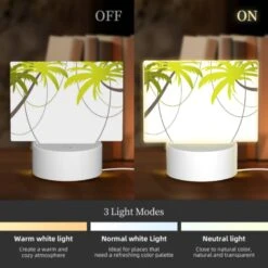 Rectangular Acrylic Night Light, A Bunch Of Green Leaves Are Connected To Each Other. -Pattern Diy Shop 1a30d8abbe0bd73c555cc16daacba4c88af6afa8