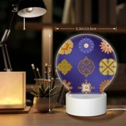 Round Acrylic Night Light, A Collection Of Six Different Flower Designs. -Pattern Diy Shop 1bc28e44eb868bacbf2a3cbd8bec6a6f9534a29d