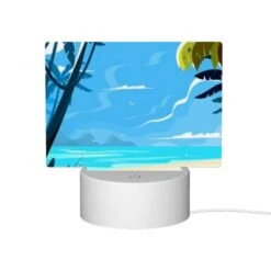Rectangular Acrylic Night Light, A Blue Sky With Clouds And A Palm Tree. -Pattern Diy Shop 1c780bc4dc81e857ce305deae8776118e187bc89