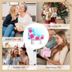 Rectangular Acrylic Night Light, A Blue And Pink Flower Arrangement. 7 Rectangular Acrylic Night Light, A Blue And Pink Flower Arrangement. -Pattern Diy Shop 1d46285443f857341ca887abd6d82b3219264e23