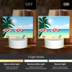 Rectangular Acrylic Night Light, A Beach Scene With Two Umbrellas And Two Chairs. -Pattern Diy Shop 1d7932ae5f22488f912446b2fc8b883dfe1397d1