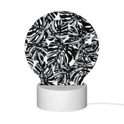 Round Acrylic Night Light, A Black And White Pattern Of Leaves. 9 Round Acrylic Night Light, A Black And White Pattern Of Leaves. -Pattern Diy Shop 215906c2afa55819bd3b4934d5d06e31d9fc048a