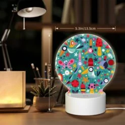 Round Acrylic Night Light, A Colorful And Vibrant Image Of Birds And Flowers. 5 Round Acrylic Night Light, A Colorful And Vibrant Image Of Birds And Flowers. -Pattern Diy Shop 22d8a25ca0e3a766456a5aa463763ce58907b237