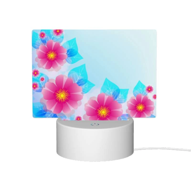 Rectangular Acrylic Night Light, A blue and pink flower arrangement. Rectangular Acrylic Night Light, A Blue And Pink Flower Arrangement. -Pattern Diy Shop 22edc23c1c9a5c6ae1a9837513a18189eadc6769