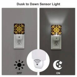 Night Light Set Of 2, A Colorful Flower Design With A Yellow Center. 2 Night Light Set Of 2, A Colorful Flower Design With A Yellow Center. -Pattern Diy Shop 2302e58634ad534500a674b8b7276740b029c215