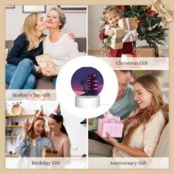 Rectangular Acrylic Night Light, A Tall Building With A Pink And Black Color Scheme Is Lit Up At Night. -Pattern Diy Shop 23393ba0a2b017ef3bb607566f332f6653e39df7