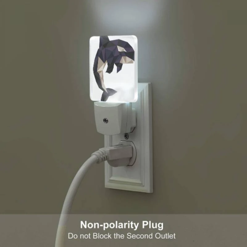 Night Light Set of 2, A black and white whale with a white belly. Night Light Set Of 2, A Black And White Whale With A White Belly. -Pattern Diy Shop 23921f0b627e4a4880105f822a13e3154478d9f3