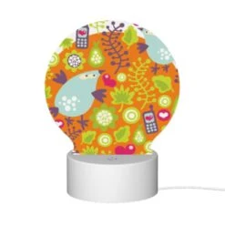 Round Acrylic Night Light, A Colorful Bird With A Cell Phone In Its Mouth. -Pattern Diy Shop 23b8c2c79c925689ff3c422ef403b924b828381e