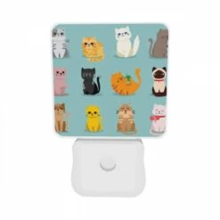 Night Light Set Of 2, A Collection Of Cats In Various Colors And Poses. -Pattern Diy Shop 269405351bec92a37118a69f4dda0f5924207fb3