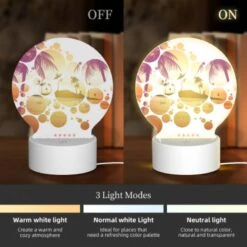 Round Acrylic Night Light, A Colorful Beach Scene With Palm Trees And A Sunset. 2 Round Acrylic Night Light, A Colorful Beach Scene With Palm Trees And A Sunset. -Pattern Diy Shop 2b7ce50954d7905991b1a330dace3c1bb8806a1d
