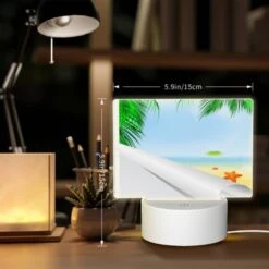Rectangular Acrylic Night Light, A Painting Of A Beach With Palm Trees And A Starfish. 5 Rectangular Acrylic Night Light, A Painting Of A Beach With Palm Trees And A Starfish. -Pattern Diy Shop 2cb5c74cd845163d2a18975033e824c406e3593c