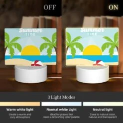 Rectangular Acrylic Night Light, A Beach Scene With A Sun -Pattern Diy Shop 2d2dc7748518de9b49fd23b3efad588223723c1e
