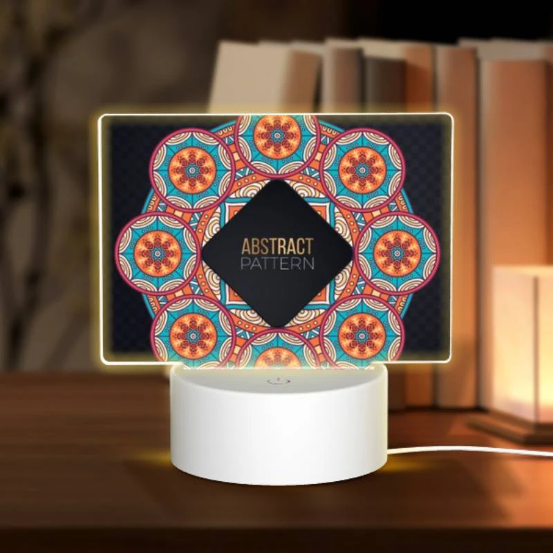Rectangular Acrylic Night Light, A colorful abstract pattern is displayed in a circle. Rectangular Acrylic Night Light, A Colorful Abstract Pattern Is Displayed In A Circle. -Pattern Diy Shop 2dddd7fed644143c95348a1c5882ea16a3061bc6