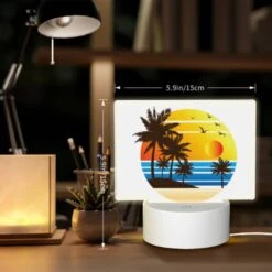 Rectangular Acrylic Night Light, A Sunset With Palm Trees And Birds. -Pattern Diy Shop 2f7bb538a1bb8fbc47c3a1b263e9e536c53c0a86