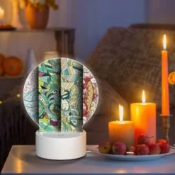 Round Acrylic Night Light, Three Colorful Paintings Are Displayed Side By Side. -Pattern Diy Shop 3177ca08c4f547ef010d0d09ca544e39436345f2