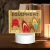 Rectangular Acrylic Night Light, A Poster Advertising Surf Equipment.