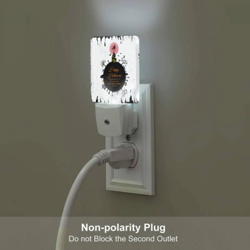 Night Light, A black and white poster with a witch on a broomstick and the words "Happy Halloween" written in orange. Night Light, A Black And White Poster With A Witch On A Broomstick And The Words "Happy Halloween" Written In Orange. -Pattern Diy Shop 324125bff4f4c58c0d9a0b872c60bbae57d30a19