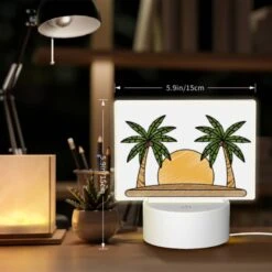 Rectangular Acrylic Night Light, A Drawing Of A Sun With Two Palm Trees On Either Side. 5 Rectangular Acrylic Night Light, A Drawing Of A Sun With Two Palm Trees On Either Side. -Pattern Diy Shop 34870538f05bdebe43bafd2d2170eac9f502fc62