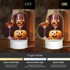 Love Acrylic Night Light, A Pumpkin Is Sitting Next To Two Wine Glasses Filled With Candy. -Pattern Diy Shop 359ba93848f3cd87fdb8ff6d83ba42301ff3edd5
