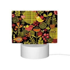 Rectangular Acrylic Night Light, A Colorful Floral Pattern With A Bird In The Center. -Pattern Diy Shop 3628bc9299cceb98df5663d5e06f67d25ec5afc1