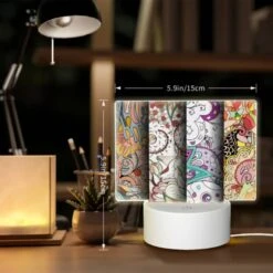 Rectangular Acrylic Night Light, Four Different Colored Paintings Of Swirls And Designs. -Pattern Diy Shop 365d7274b2cf657a1e063b7eebdcdd734f3b7050