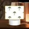 Rectangular Acrylic Night Light, A Pattern Of Palm Trees On A White Background.