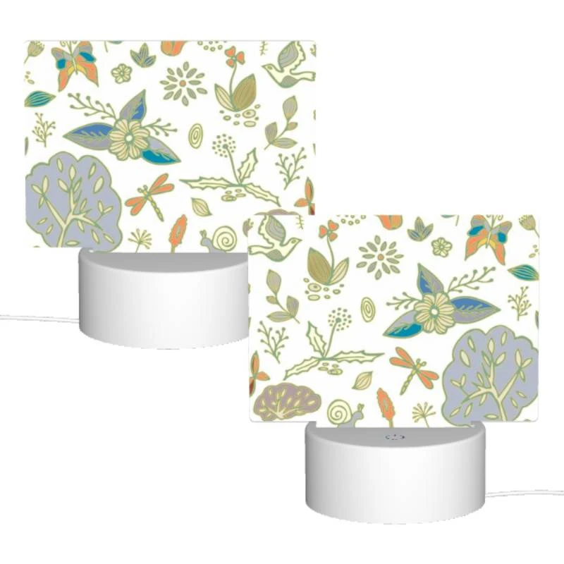 Rectangular Acrylic Night Light, A colorful floral pattern with various plants and flowers. Rectangular Acrylic Night Light, A Colorful Floral Pattern With Various Plants And Flowers. -Pattern Diy Shop 3809ecdd9846a350df7334fff867615558adfae5