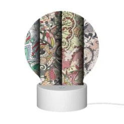 Round Acrylic Night Light, Three Colorful And Intricate Designs Are Displayed Side By Side. -Pattern Diy Shop 38405ba187b571481eba131c151345ef96d01e25