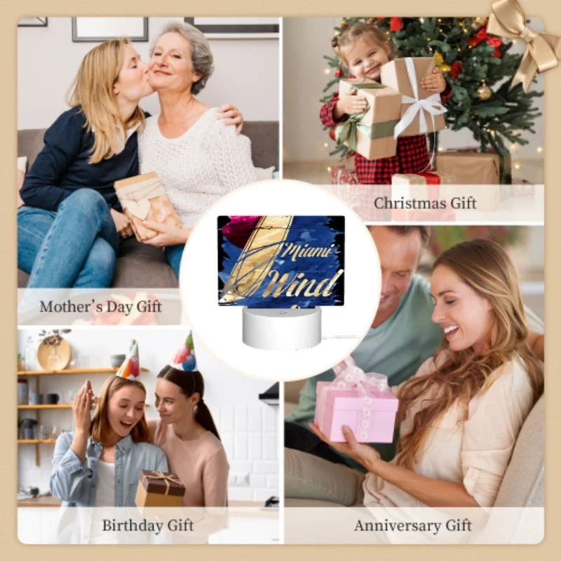 Rectangular Acrylic Night Light, A painting of a sailboat with the words "Miami Wind Surfing" written on it. Rectangular Acrylic Night Light, A Painting Of A Sailboat With The Words "Miami Wind Surfing" Written On It. -Pattern Diy Shop 384919c3a6d242b8bcfb86d25d85943ad0c06b48