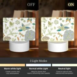 Rectangular Acrylic Night Light, A Colorful Floral Pattern With Various Plants And Flowers. 2 Rectangular Acrylic Night Light, A Colorful Floral Pattern With Various Plants And Flowers. -Pattern Diy Shop 385cab2c2698c3aa76a58191f7c0c3eac2b70fdb